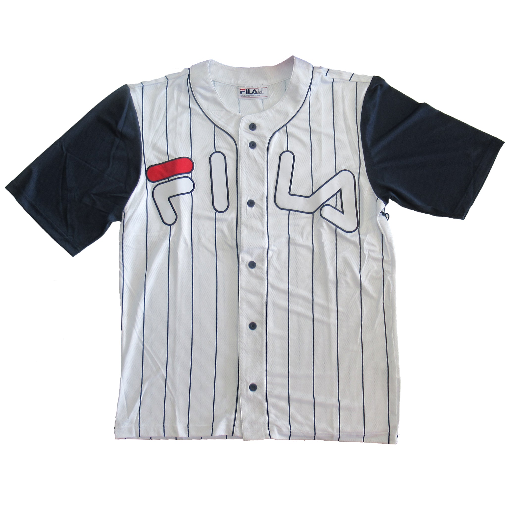 Fila Men's Castro Button Baseball Jersey Short Sleeve LM912843 | eBay