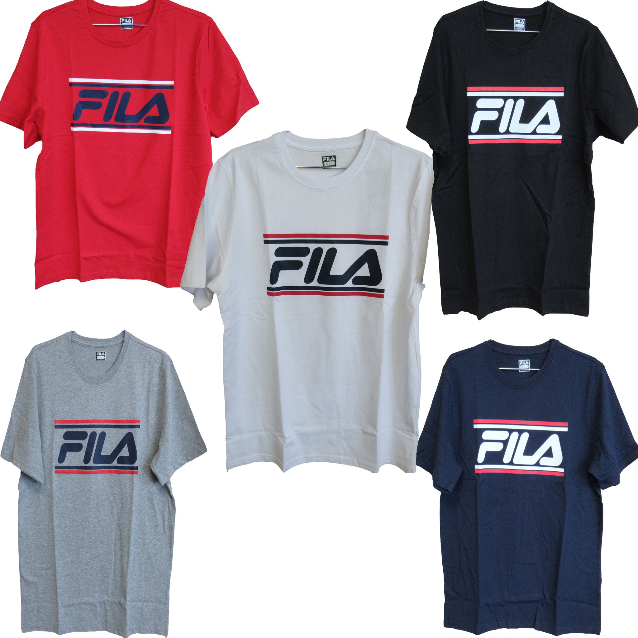 Fila Mens Casual Stripe Logo Short Sleeve T Shirt Sm933689 That