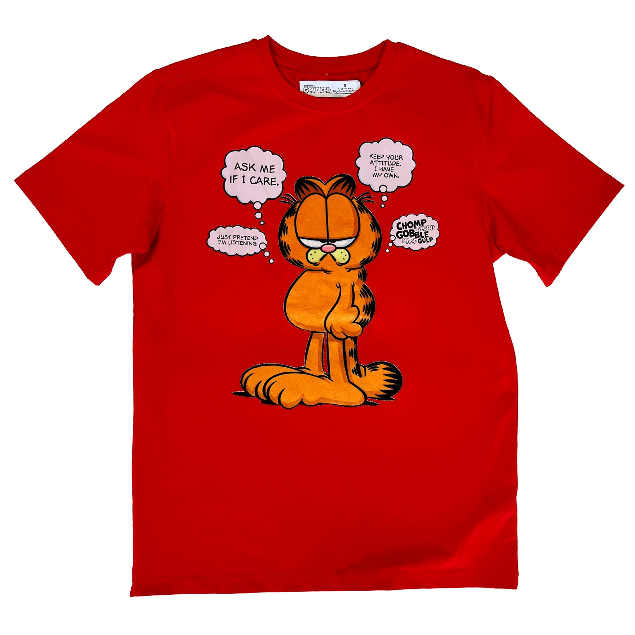 Freeze Max Men's Red Garfield Ask Me If I Care T-Shirt 2G10008