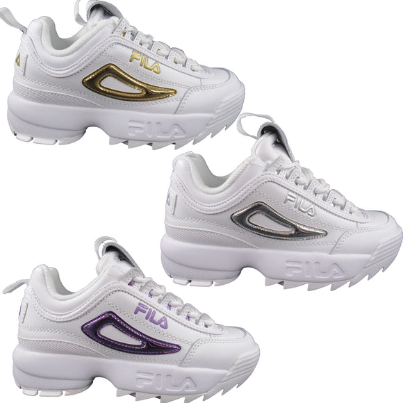 women's fila disruptor ii premium metallic casual shoes