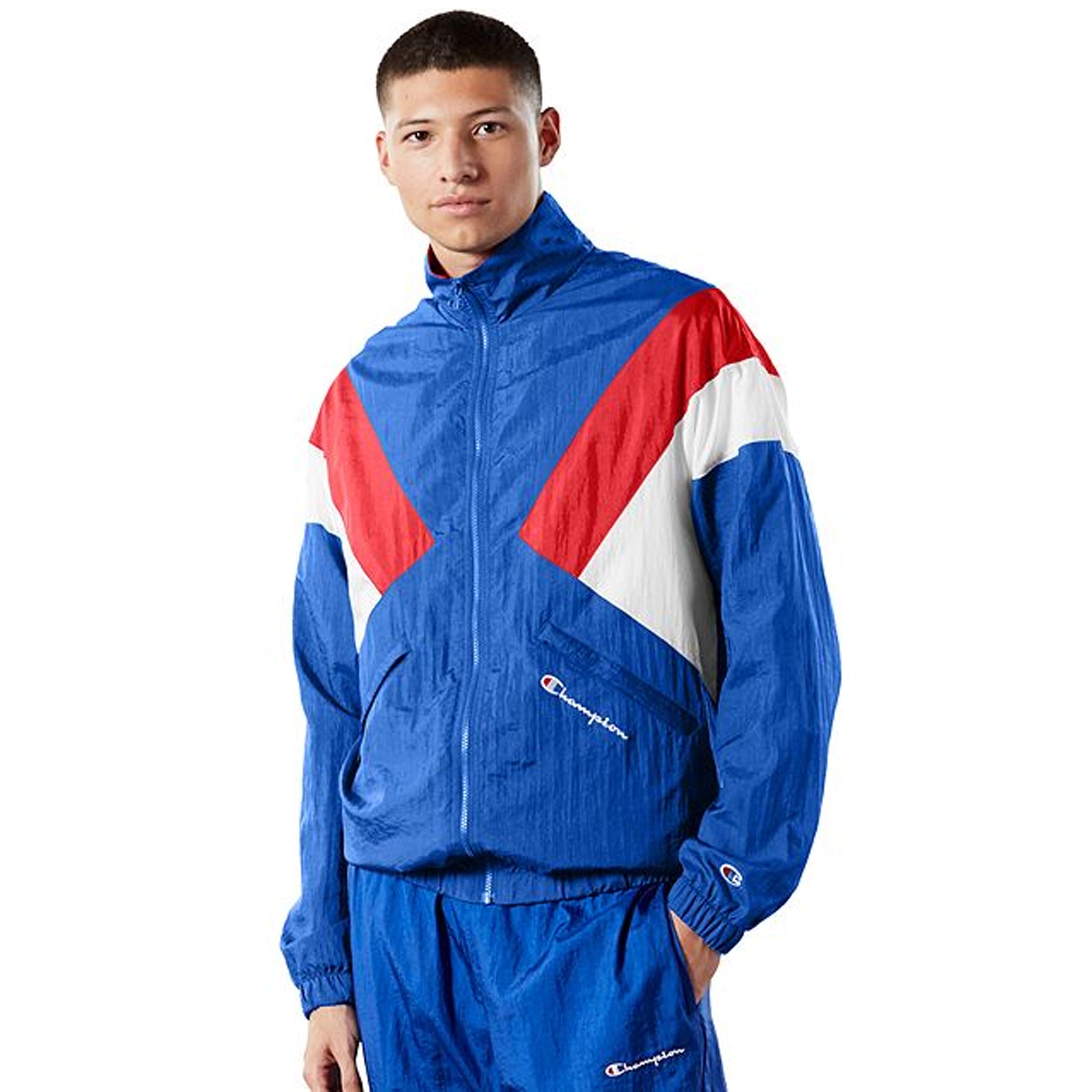 champion nylon warm up jacket