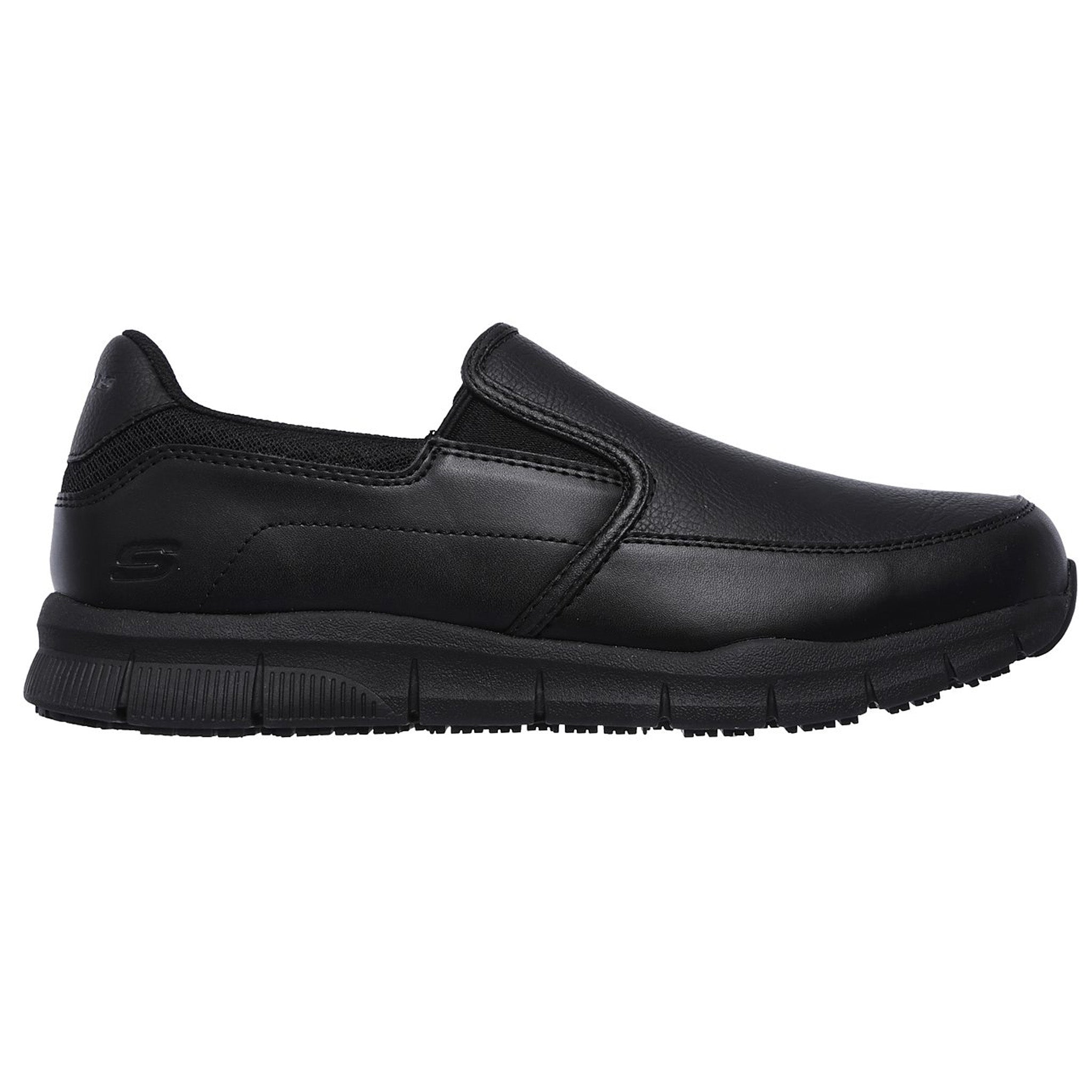 skechers mens black work shoes