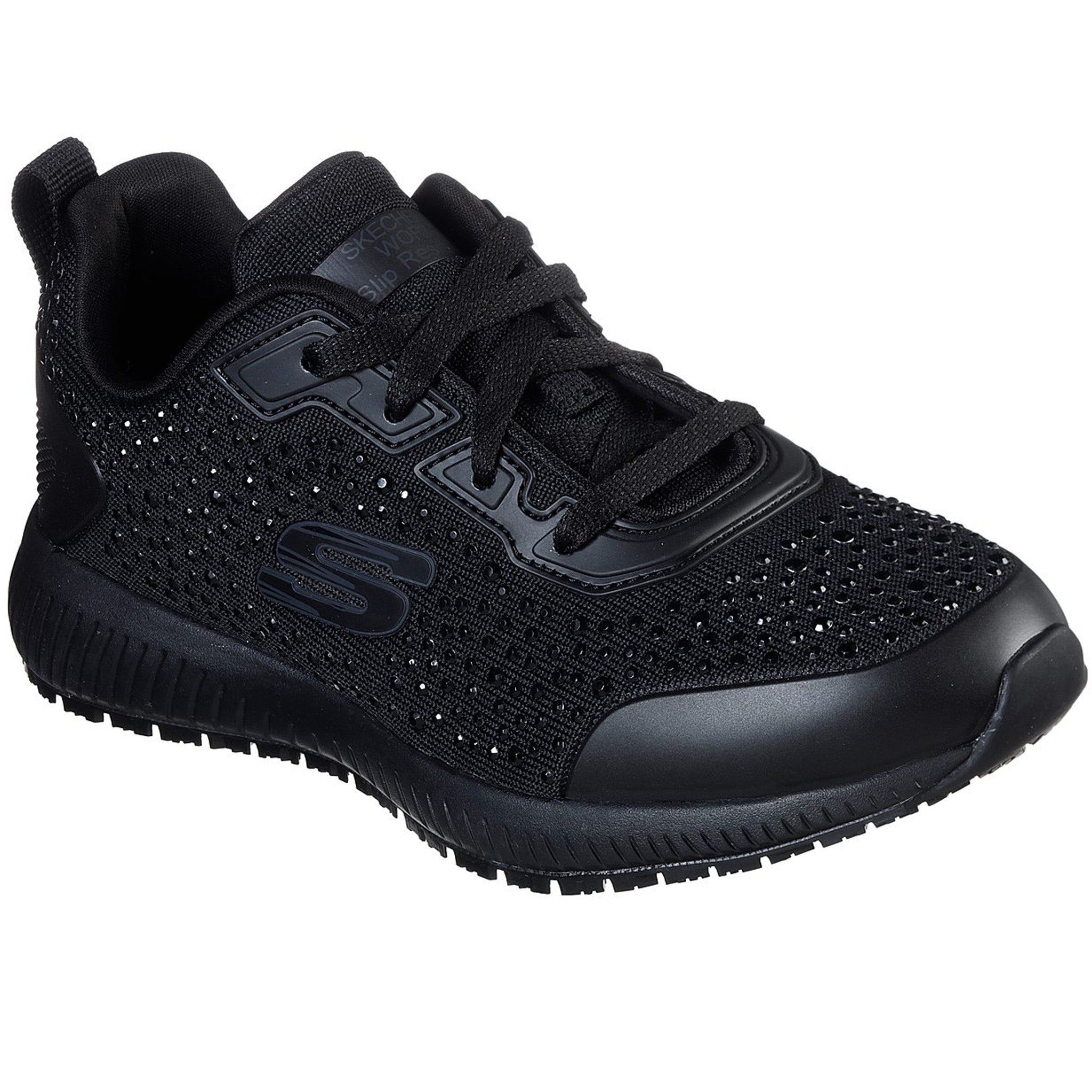 skechers black work sneakers