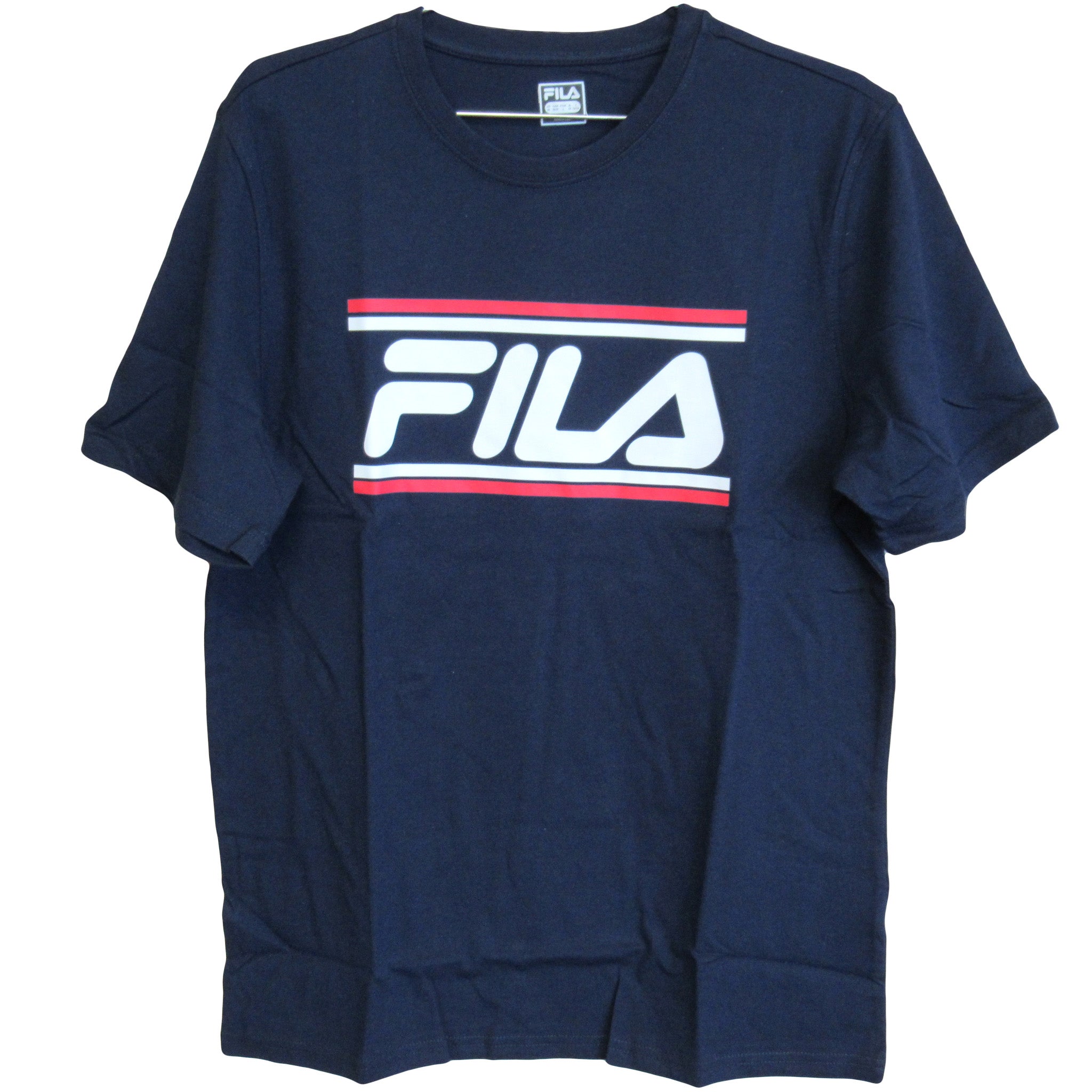Fila Mens Casual Stripe Logo Short Sleeve Tee T-Shirt SM933689 | eBay