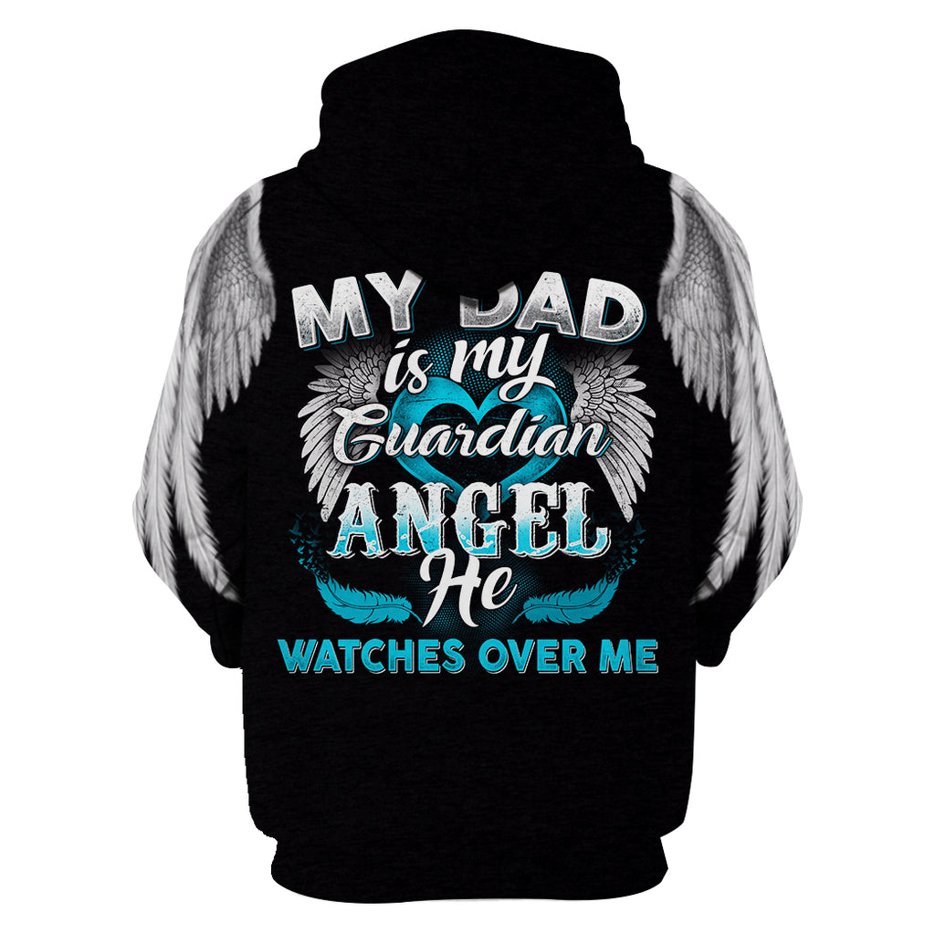 my dad is my guardian angel hoodie