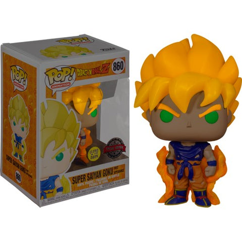 Dragon Ball Z Super Saiyan Goku First Appeara 860 Glow Pop Vinyl Funko Www Scifi Toys Com