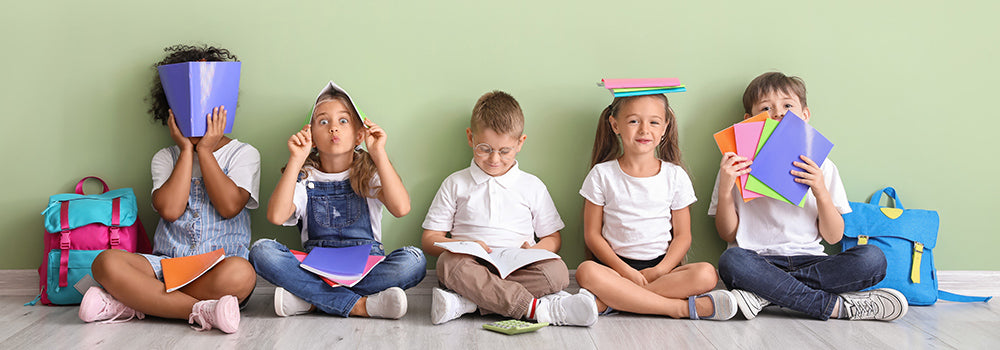 Kids holding images