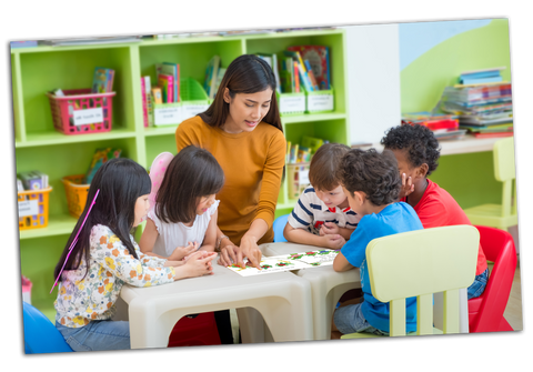 Teacher Showing Students Book