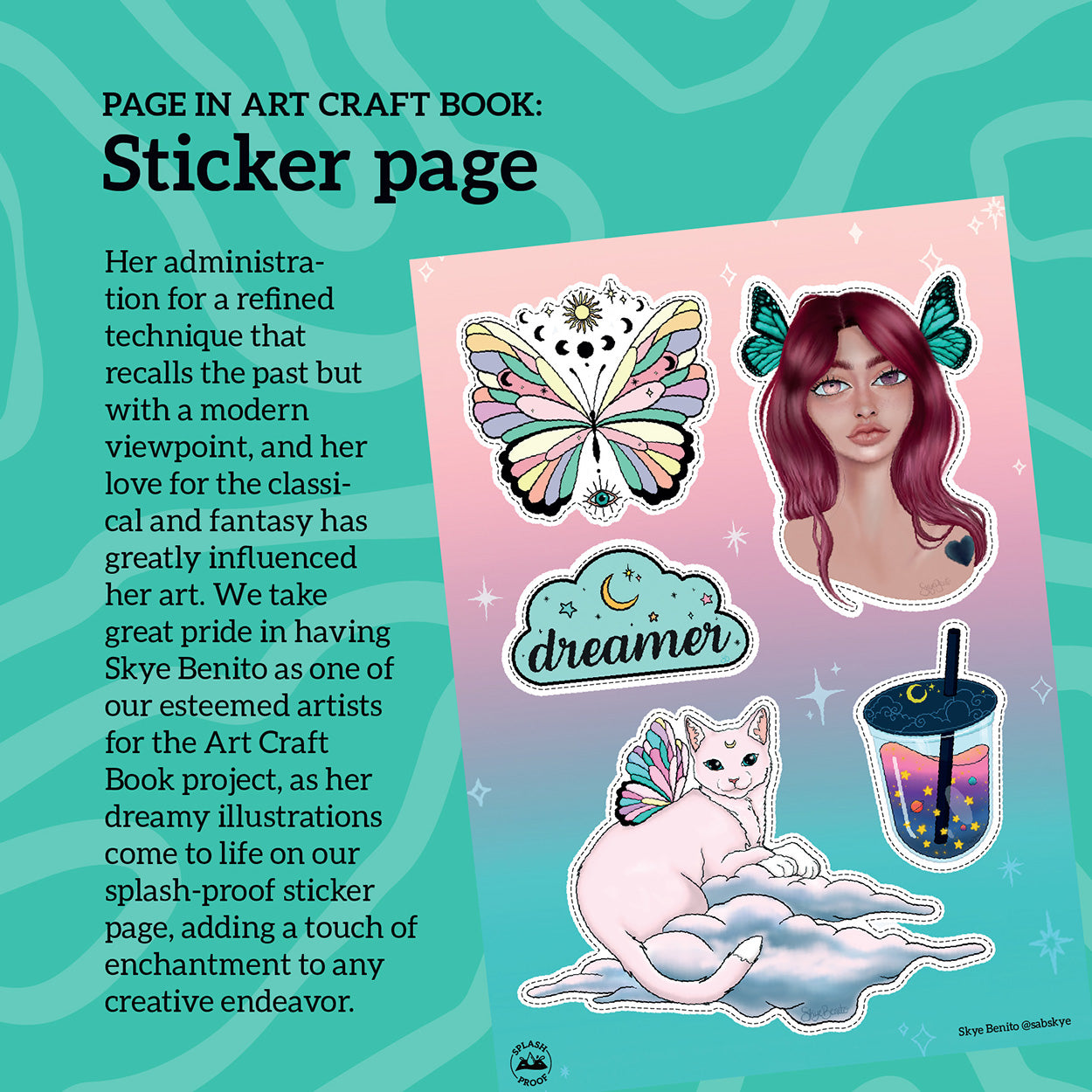 Skye Benito Arte Gallery Sticker Page in Art Craft Book Gentle People by Pinspired Dumaguete city Philippines