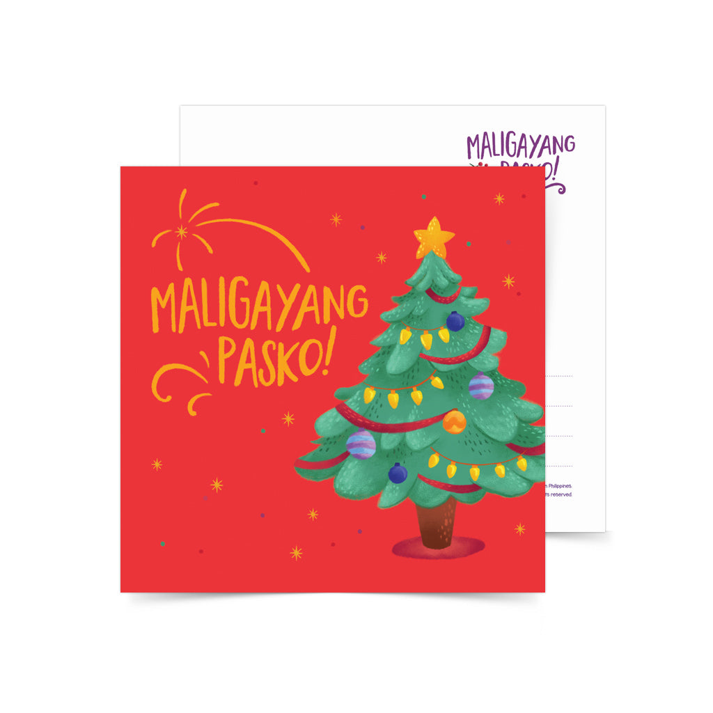 Maligayang Pasko Christmas Tree Postcard – Pinspired Philippines