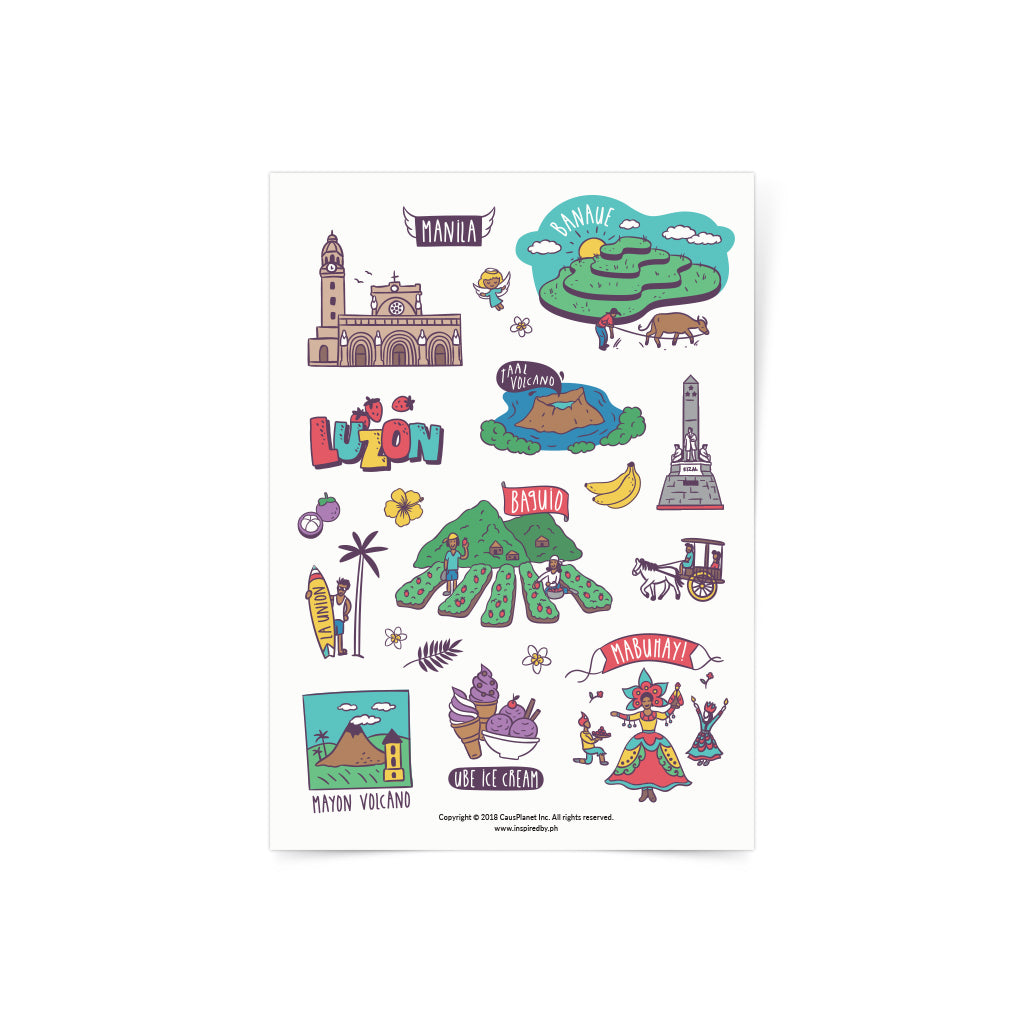 Travel Luzon Sticker Sheet – Pinspired Art Souvenirs