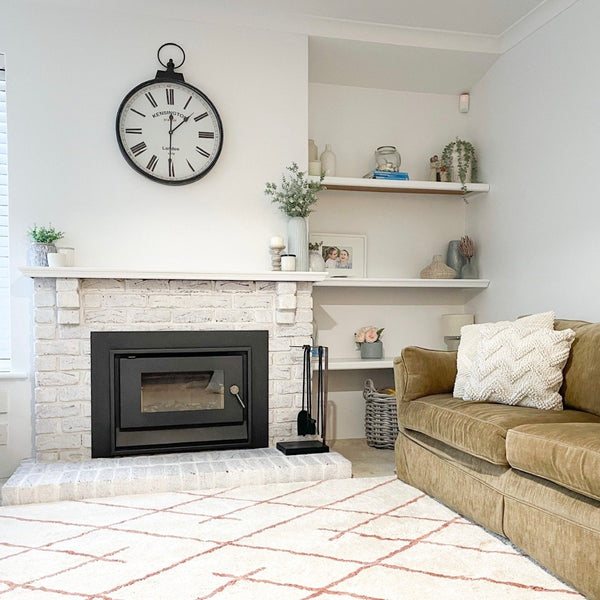 Cotton Berber Tan Rug in Living Room