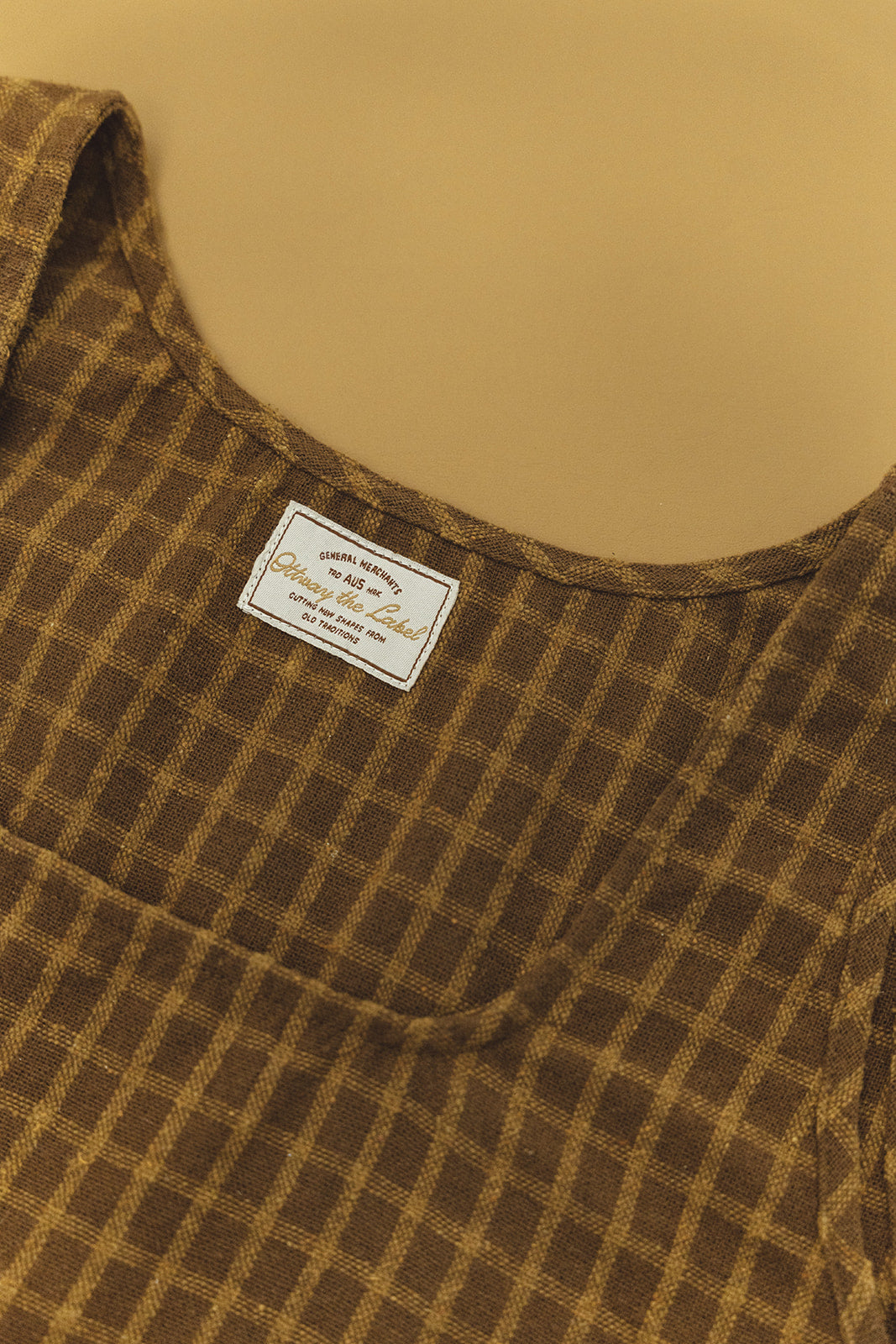 Kora - Brown Checked Crop Top