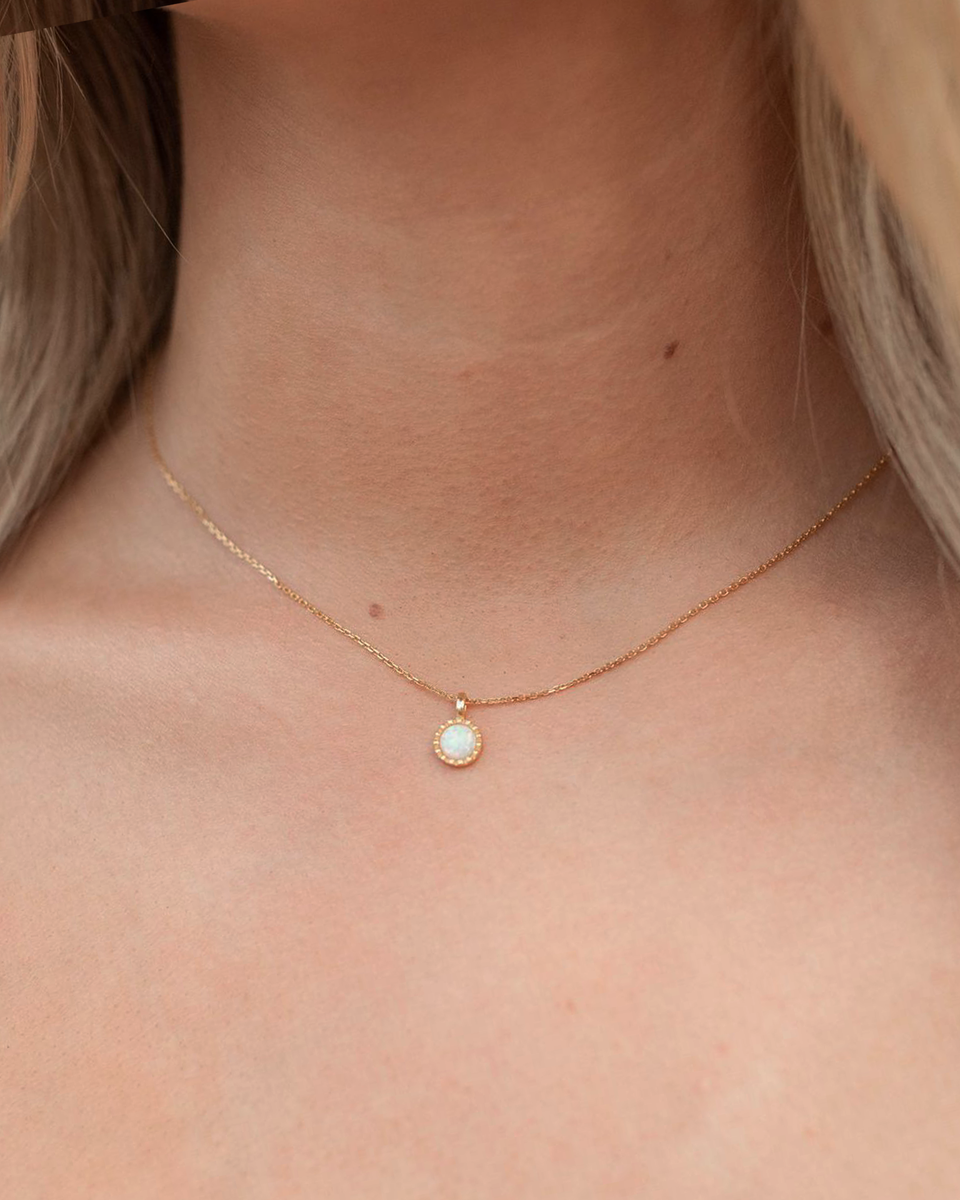 opal necklace gold