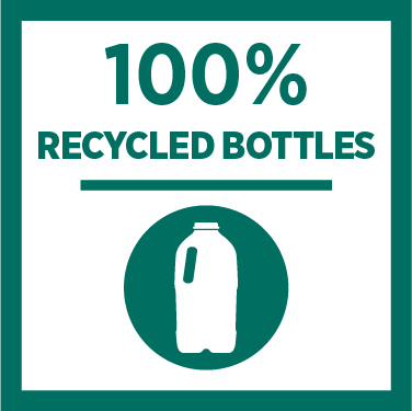 100% recycled bottles icon