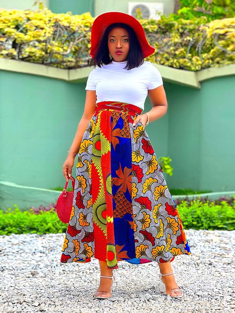African Maxi Skirt Ankara Tradition Long Skirts One Szie – SHENBOLEN