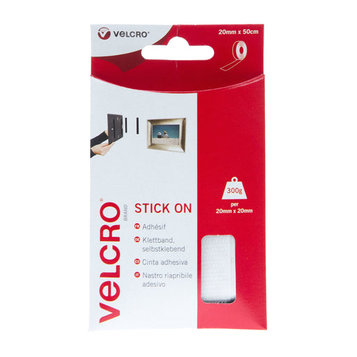 VELCRO® Brand Stick On Tape 20mm x 2.5m Black