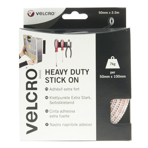 Velcro Brand Heavy Duty Stick on Tape 50mm x 2.5m Black