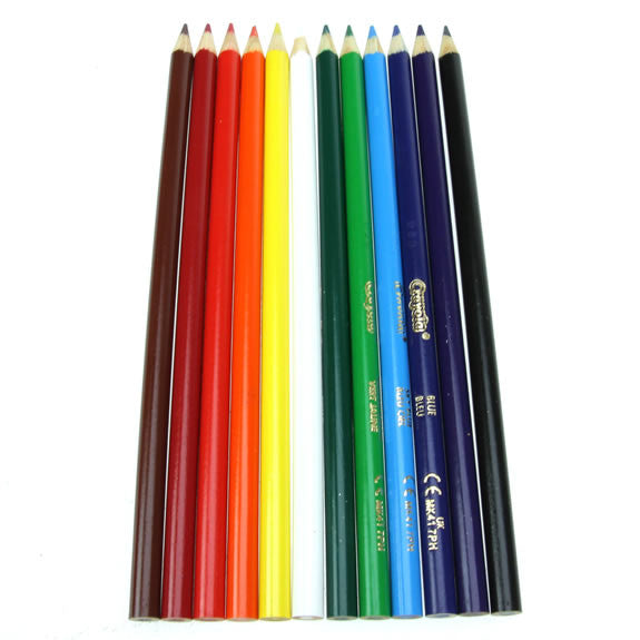 4070 12 colorful. CR 12 coloured Pencils. Playwrite.