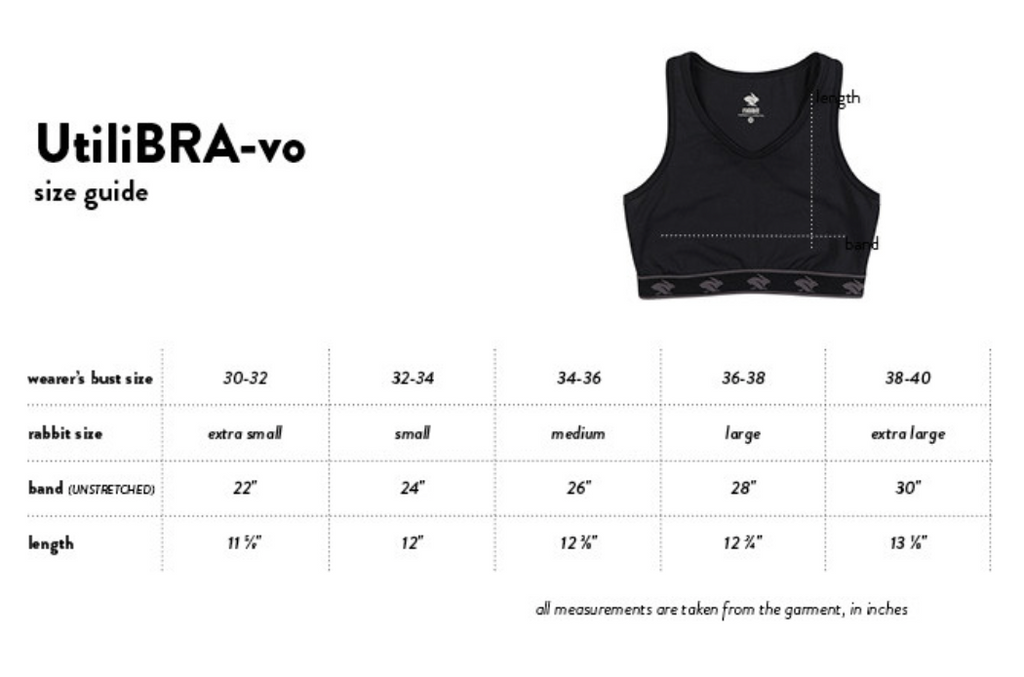 utiliBRA-vo size chart