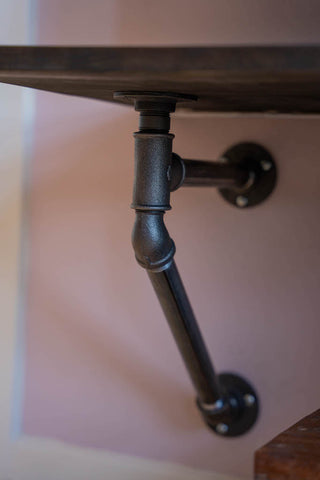 Support table et étagère tuyaux noir