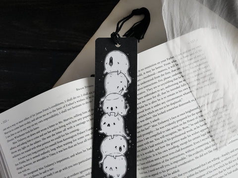 Cute Ghost pile totem bookmark gothic stationery.