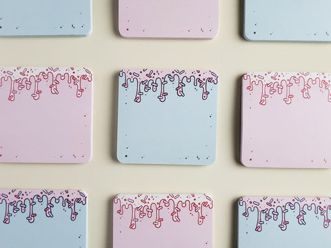 Sprinkle drip ice cream pastel sticky notes.