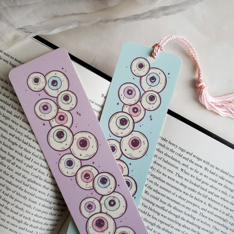 Pastel goth creepy cute eyeball bookmarks.