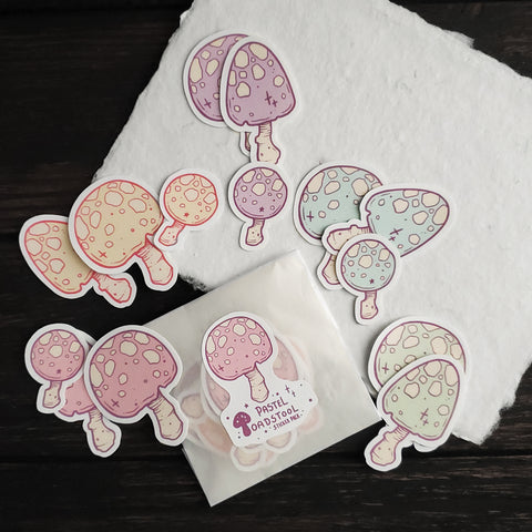 Pastel toadstool mushroom planner sticker pack