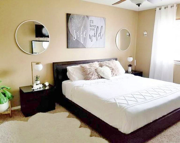 bedroom with romantic wall art - Gear Den