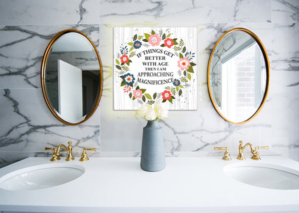 double vanity - marble bathroom walls - premium canvas wall art - GearDen