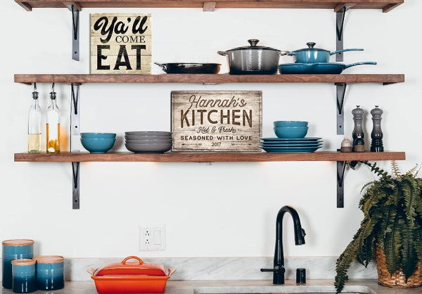 kitchen with personalized wall art - Gear Den