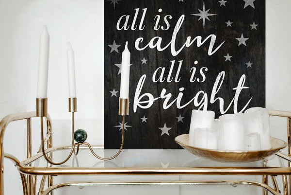Glass table with candles and Christmas wall art - Gear Den