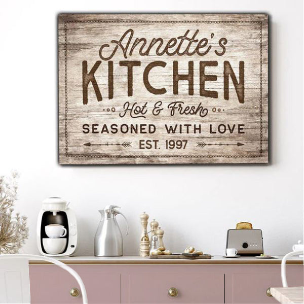 Kitchen appliances with personalized kitchen wall art - Gear Den