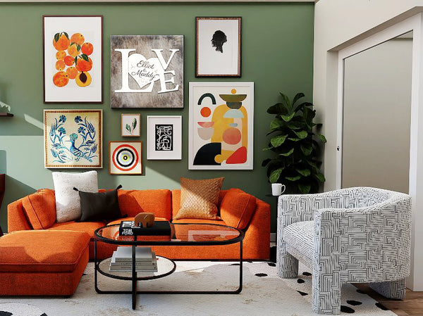 Dutch Boy Color of the Year 2024 Artsy Living Room with Couples wall art- Gear Den