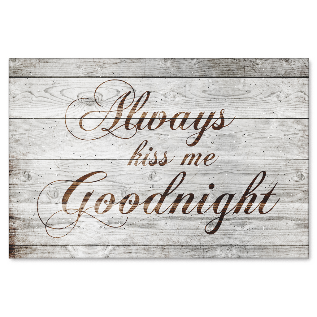 Canvas Wall Art Quote For Couples Always Kiss Me Goodnight Gearden 8022