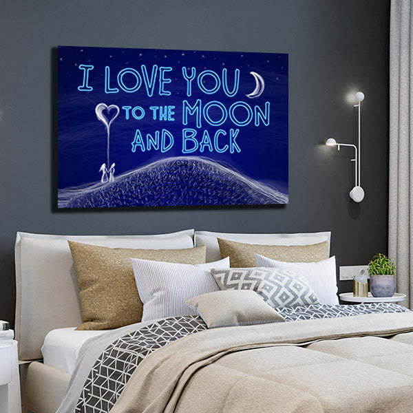 I Love You To The Moon And Back Canvas Wall Art Gearden