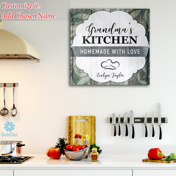 Made With Love Personalized Kitchen Wall Sign