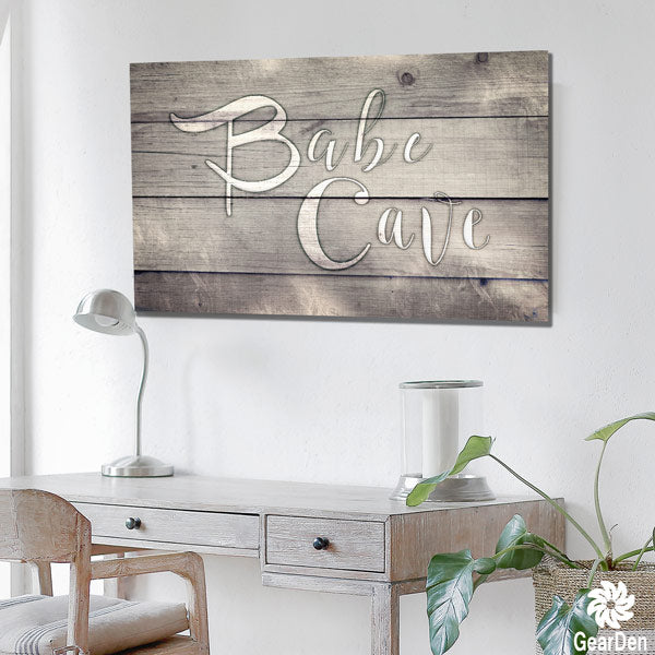 chic lampshade - babe cave wall art - wooden furniture