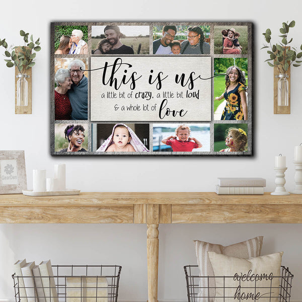 custom wall art - family photos collage print with family quote - Mothers Day gift