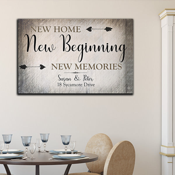 Download Personalized Canvas Wall Art New Home New Beginning New Memories Gearden