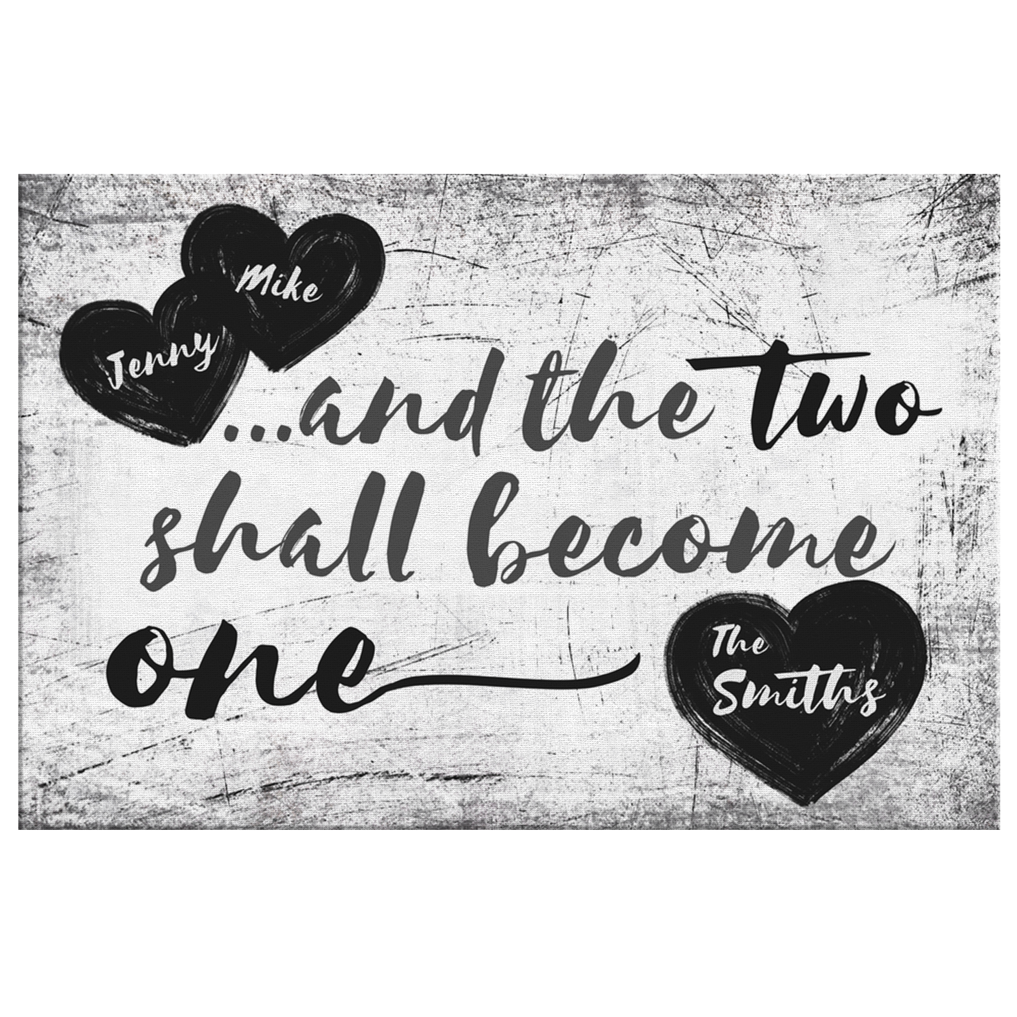 Personalized And The Two Shall Become One Premium Canvas Wall Art Gearden