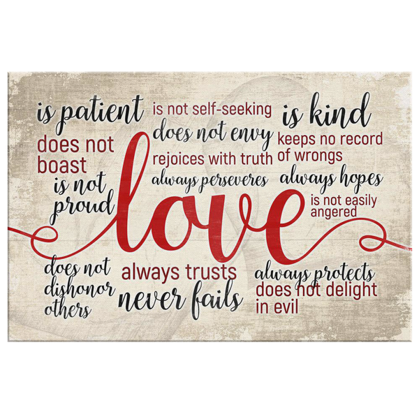 "Love Is Patient Love Is Kind" Canvas Wall Art GearDen