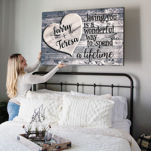 Personalized Loving You A Wonderful Way To Spend A Lifetimecanvas Wall Art Gearden