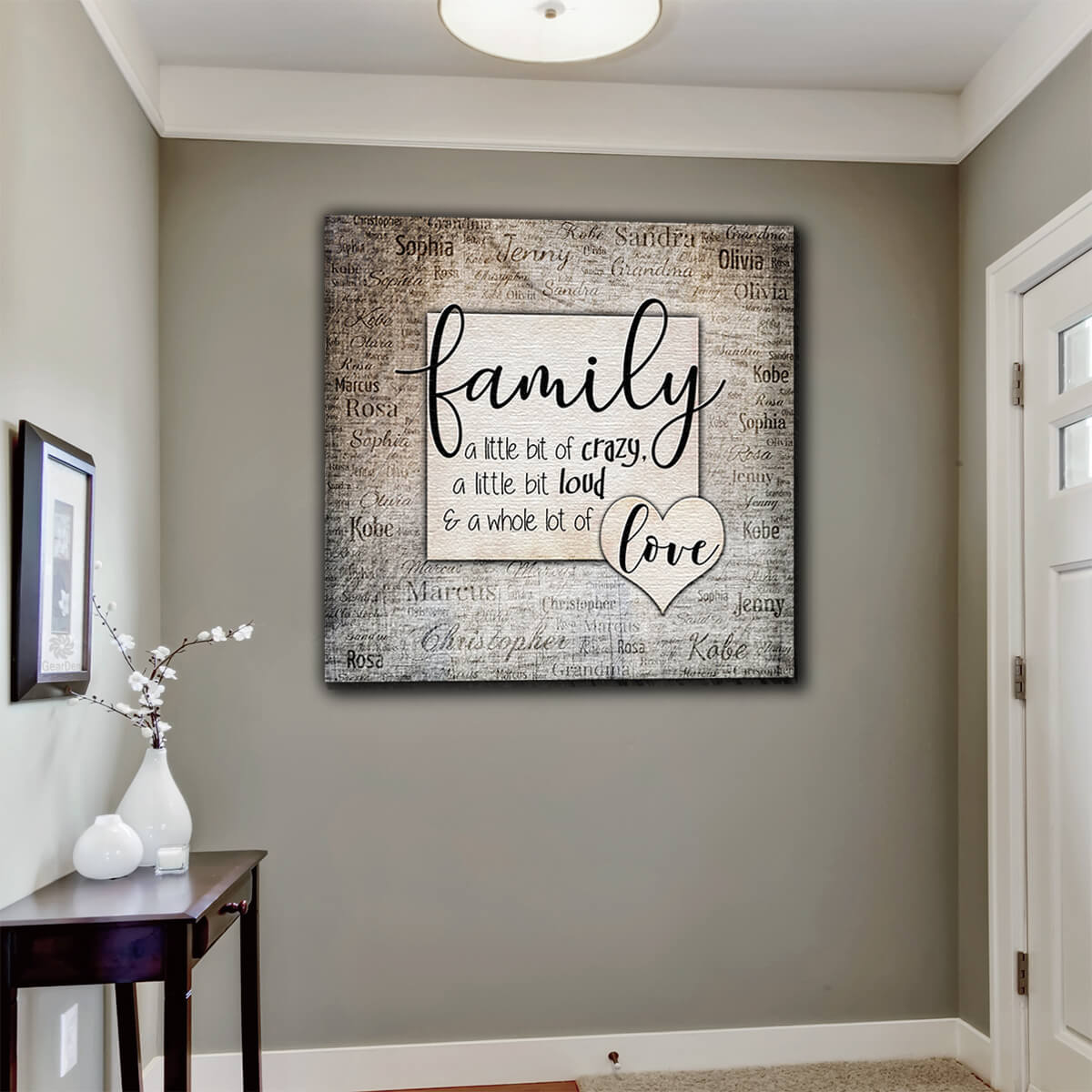 Love Makes a Family Canvas (Heart Design)