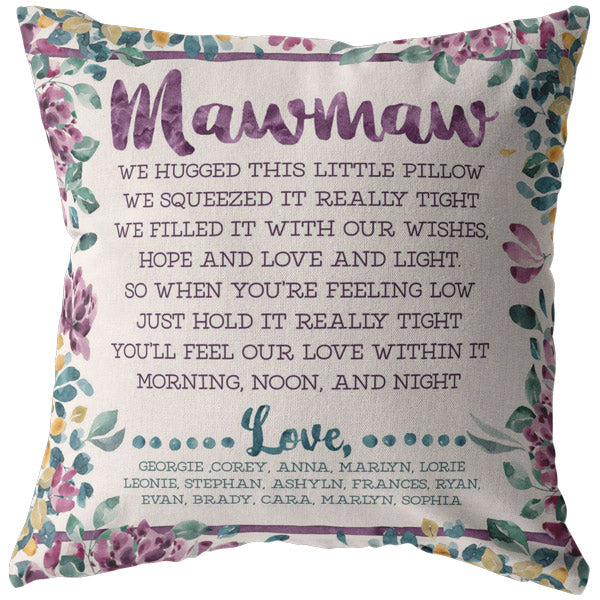 Download Personalized From Grandkids We Hugged This Little Pillow Quote Gearden