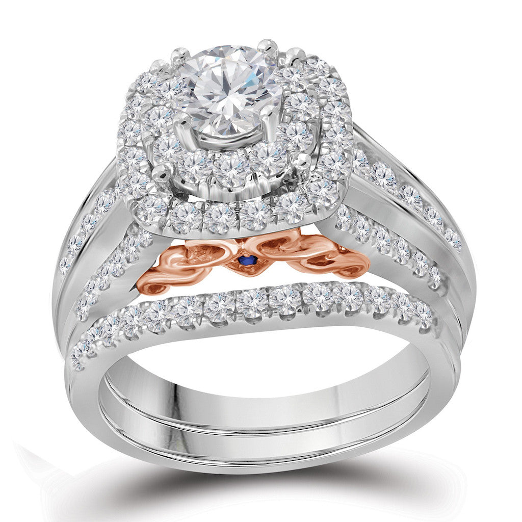 Eterno Bellissimo Bridal Set Engagement And Wedding Ring Sjr