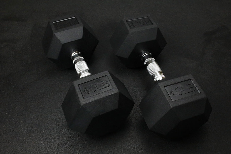 Rubber Hex Dumbbells