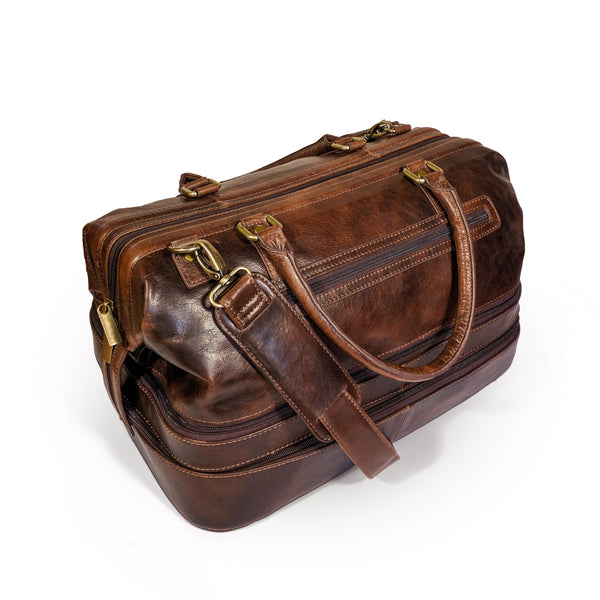 Leather Adventure Duffel with Shoe Compartment by Gent Supply Co.