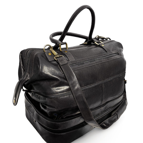 Leather Adventure Duffel with Shoe Compartment by Gent Supply Co.